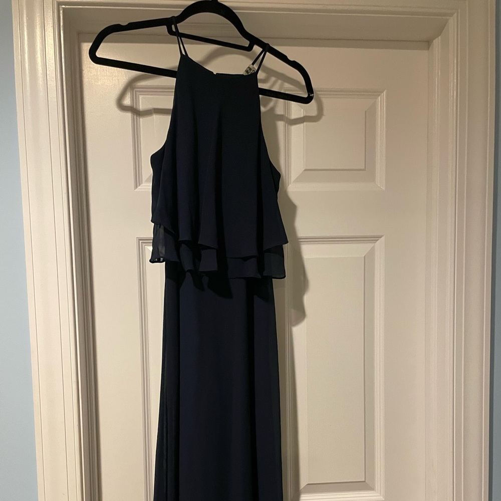 Bill Levkoff Navy Bridesmaid Dress - size 8